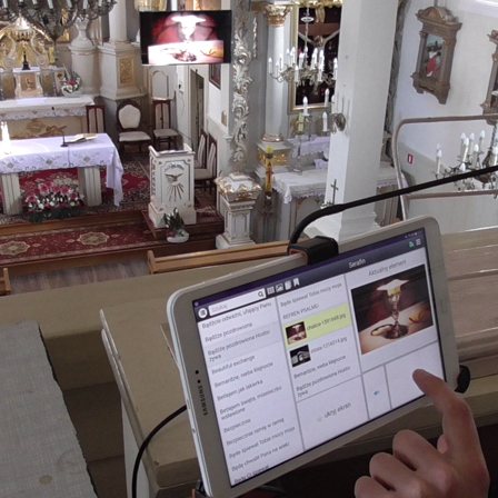System multimedialny na tablecie do kościoła